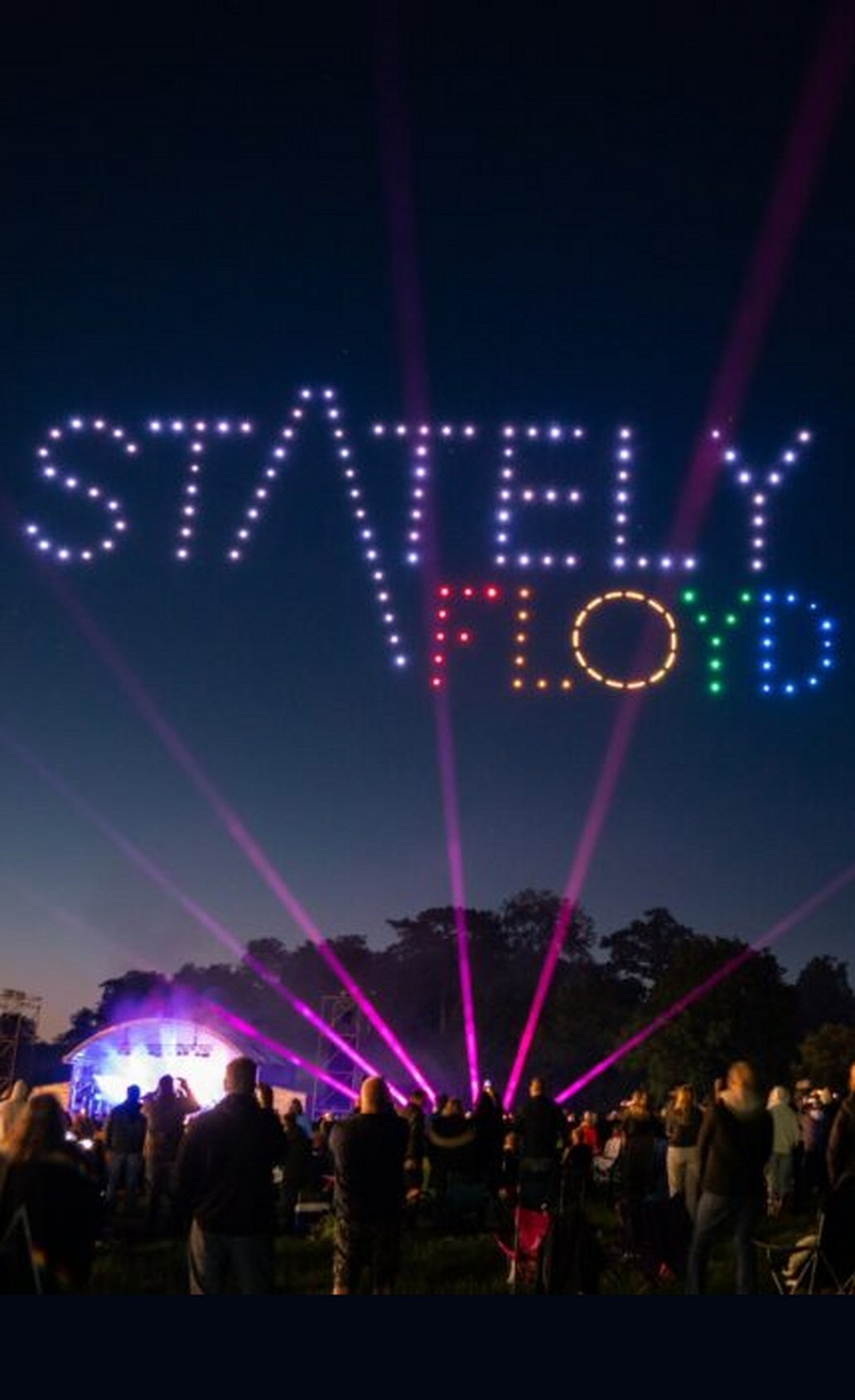 Drone light show over an event in Ireland