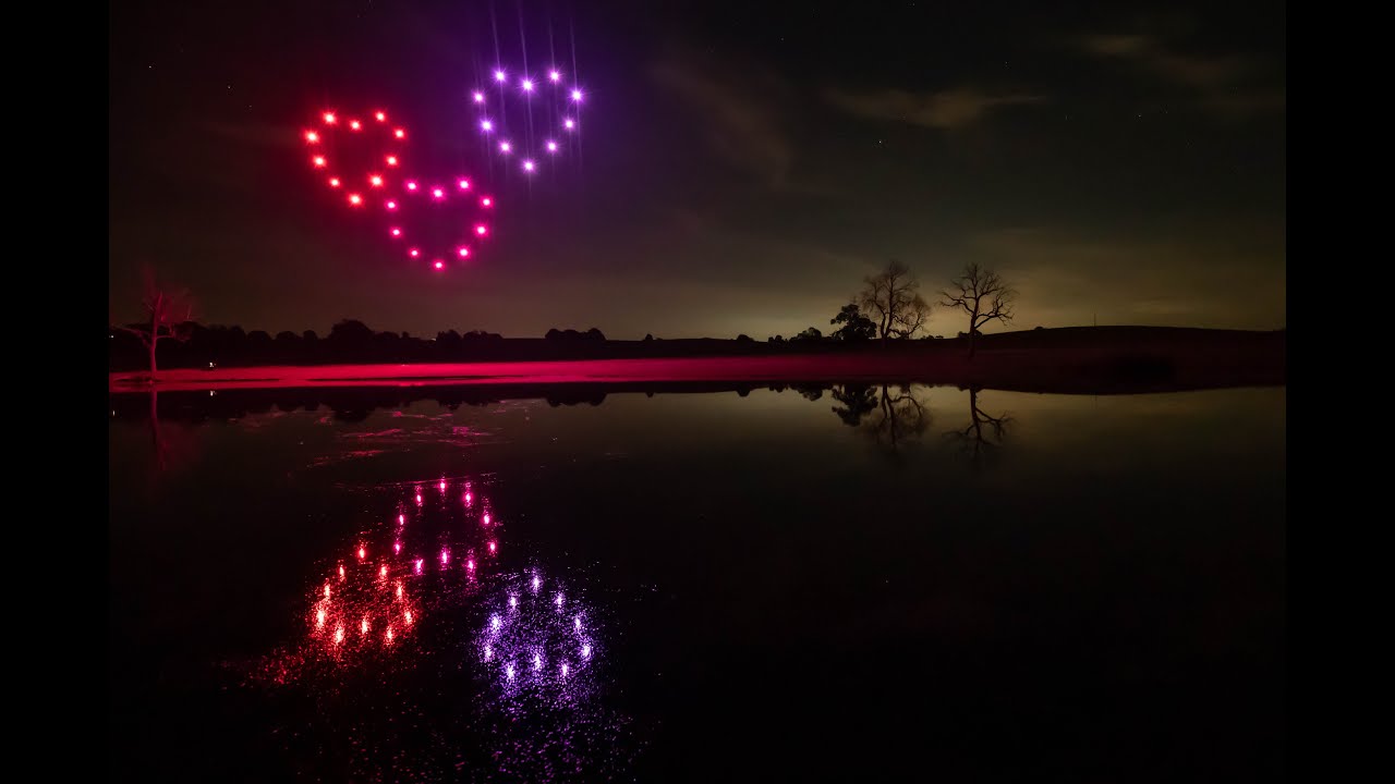 Preview of the Pixelation wedding drone show